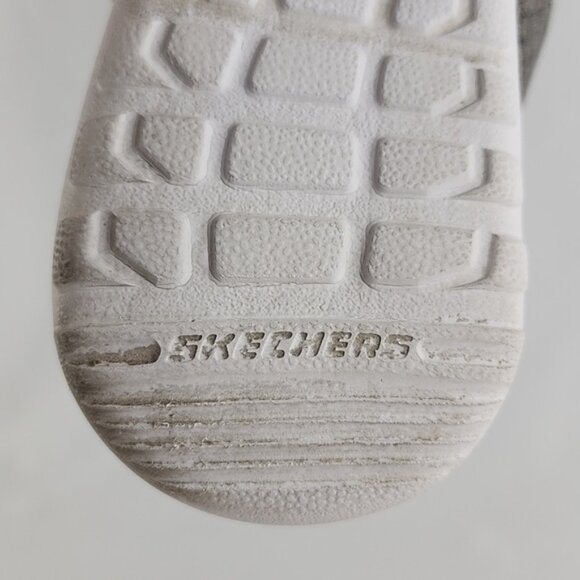 Skechers Rumblets Splendor Grey White Flat Sandal Toe Ring Lightweight Size 6 - Picture 13 of 14